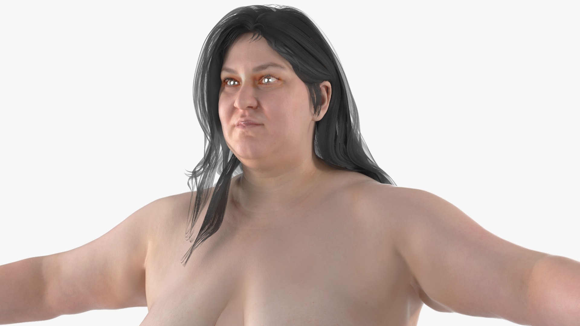 Plus Size Woman Body Anatomy 3D model preview