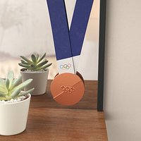 Olympic Games Bronze Award Medal Blue Ribbon