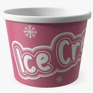 3D Ice Cream Pink Cup Empty model