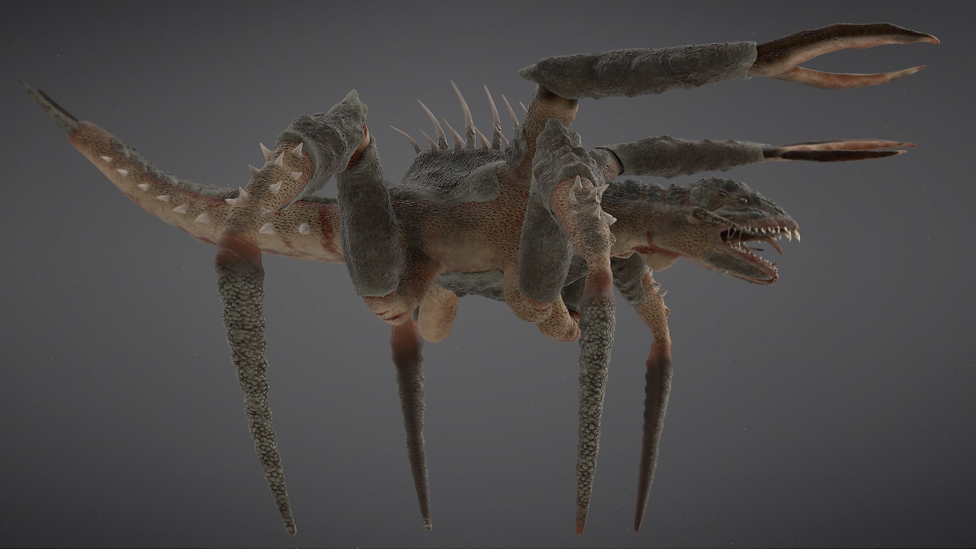 Arachnid Monster 3D model https://p.turbosquid.com/ts-thumb/fZ/2ueTvK/II/a9/jpg/1667565204/1920x1080/fit_q87/92010801027d9ca267373406f850b057c209d104/a9.jpg