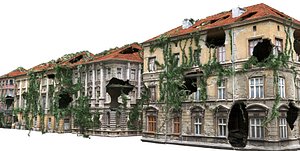 3D Destroyed tenement buildings model