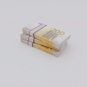 Two Hundred Euro Currency 3D model