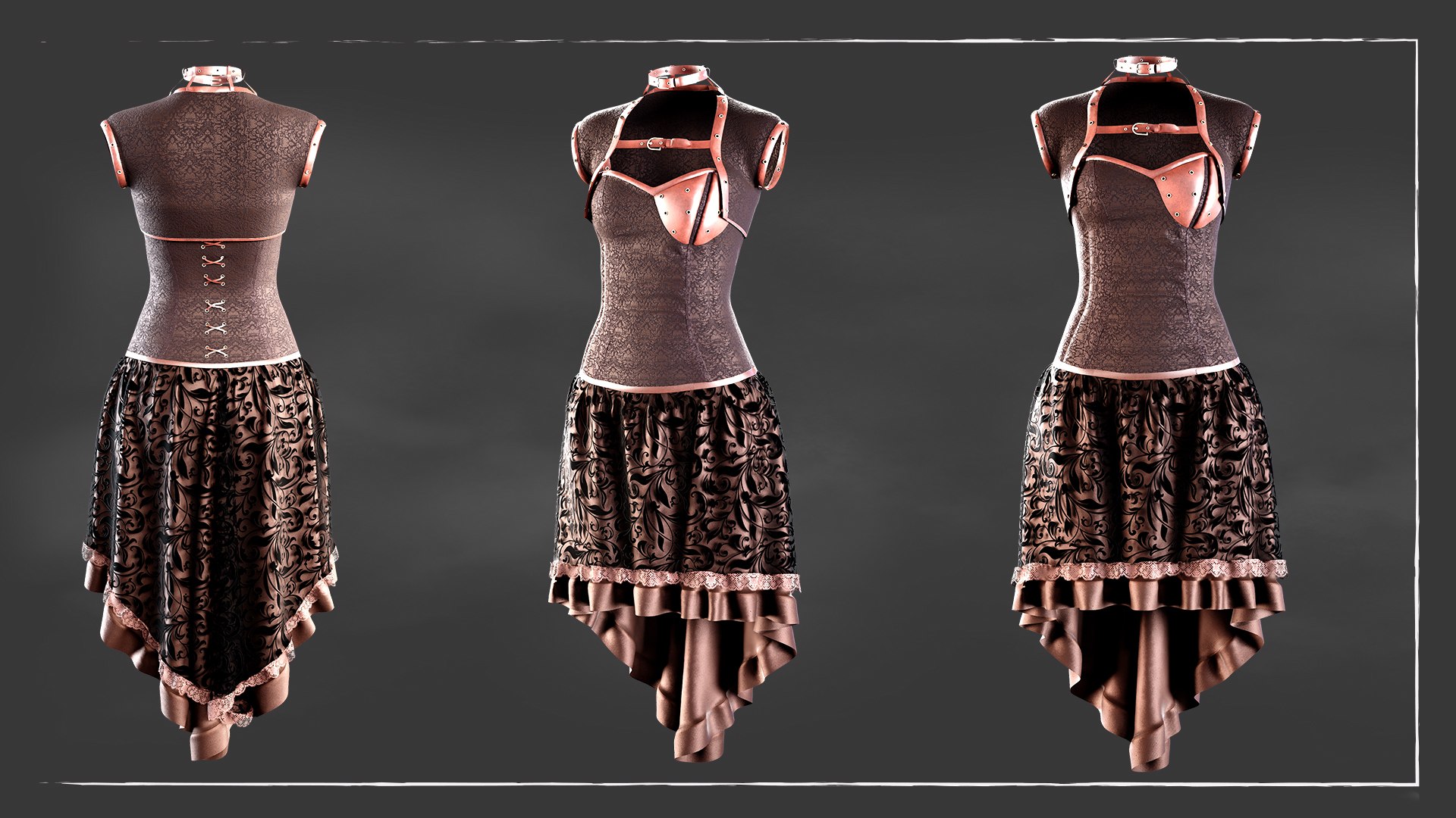 steampunk corset dress 3D model https://p.turbosquid.com/ts-thumb/fZ/EtUrnm/VL/002/jpg/1659909579/1920x1080/fit_q87/ddc37df4db125521db877576fe25f8a7a5b78d1d/002.jpg