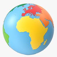 Solid Color Region Globe