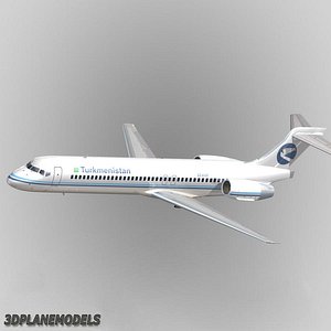 b717-200 airliner turkmenistan aviation 3d 3ds
