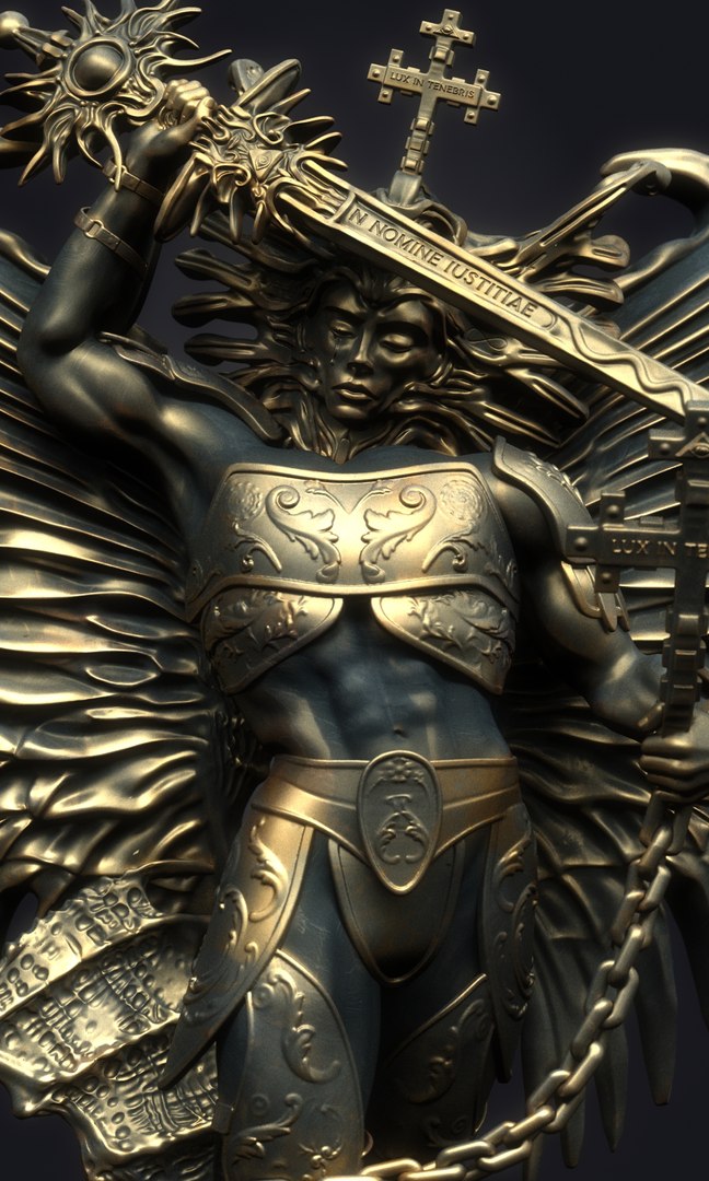 3D Archangel Michael fights Lucifer 2 - TurboSquid 2155591
