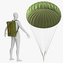 Military Parachute Backpack and Parachute Collection