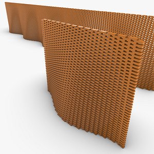 Wavy Sine Parametric Brick Wall V2 model