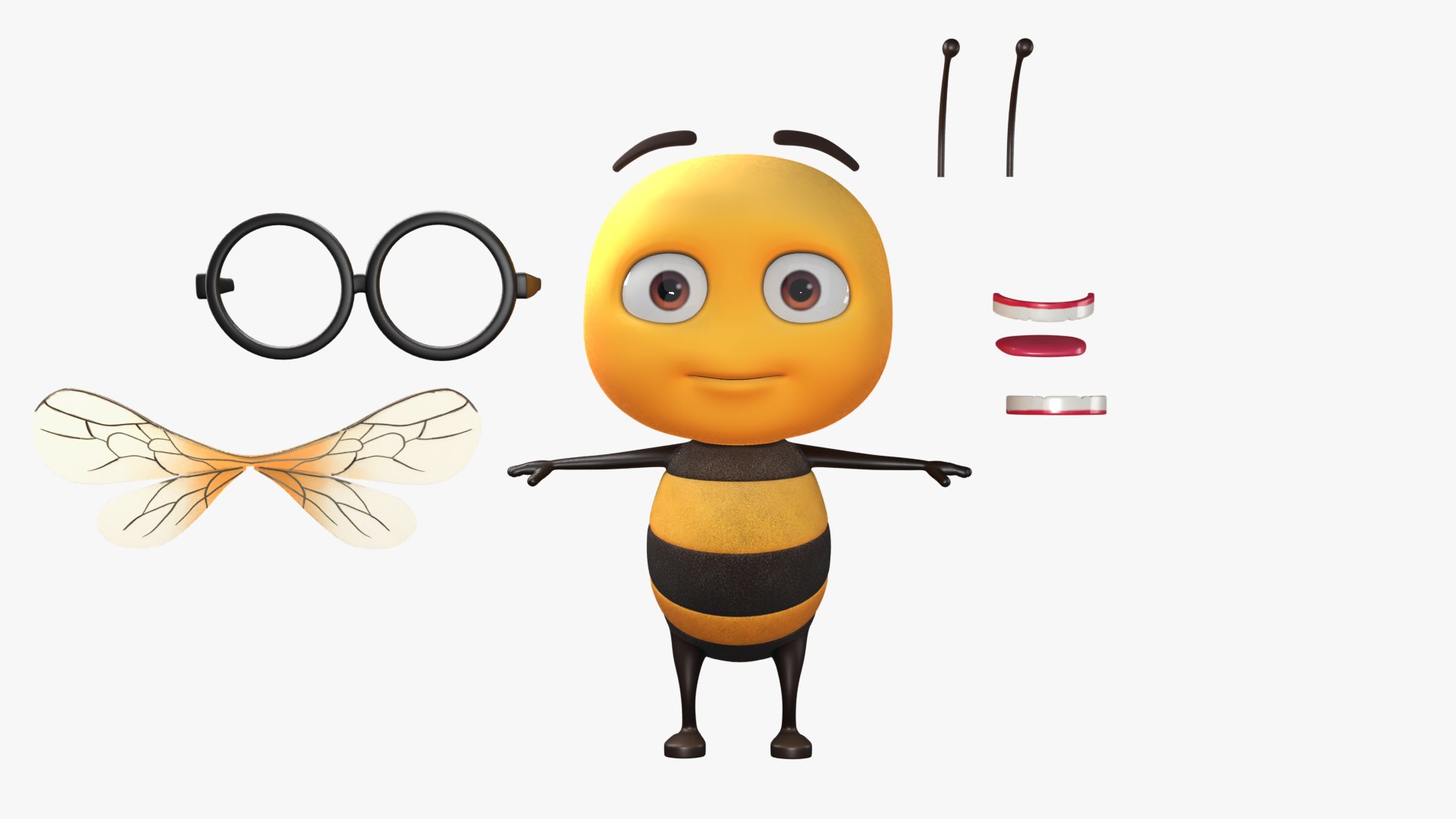 Cartoon Bee 3D Model - TurboSquid 2135812