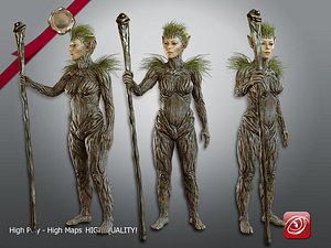 female nymph nature 001 3D