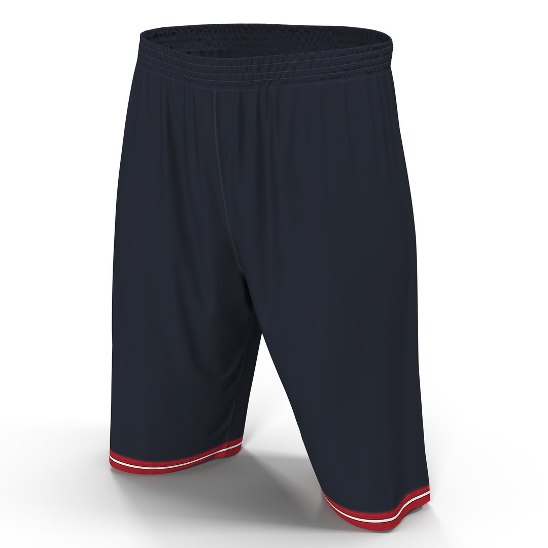 Basketball Shorts Blue 3D model preview