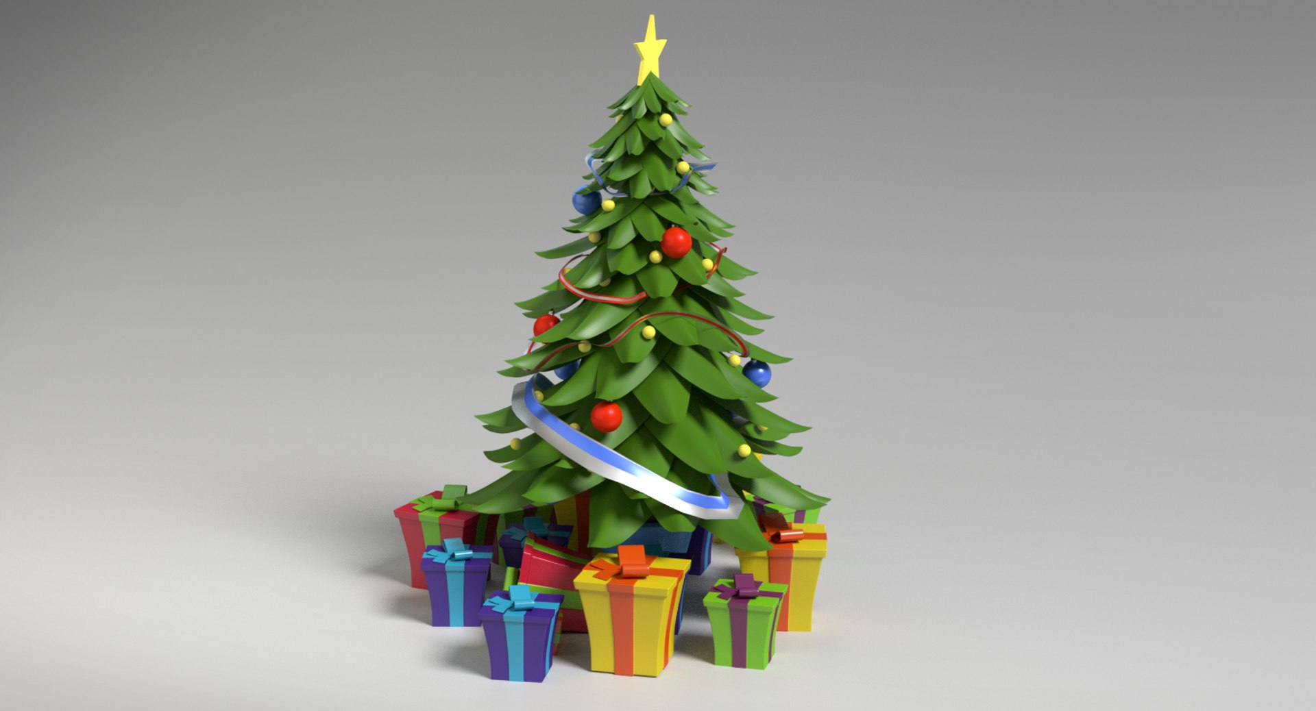 cartoon christmas tree 3d max