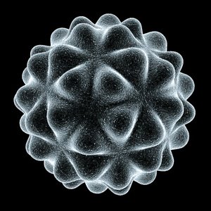 microscopic pollen bacteria cell 3d model