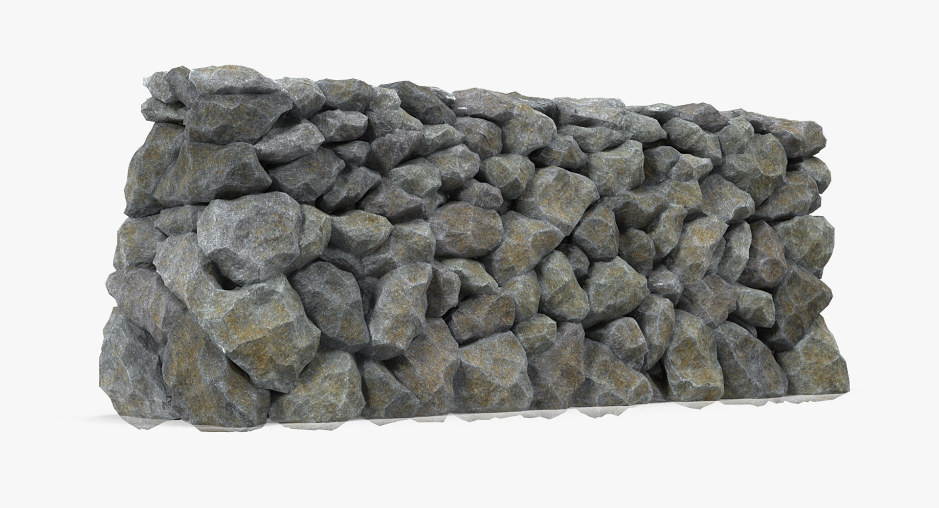 Block Stone Wall Model - TurboSquid 1408782