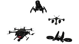 Ultimate Robotics  Drone Pack  4 Sci Fi Models Collection 3D model
