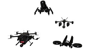 Ultimate Robotics Drone Pack 4 Sci Fi Models Collection