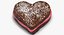 3D model heart shaped brownie