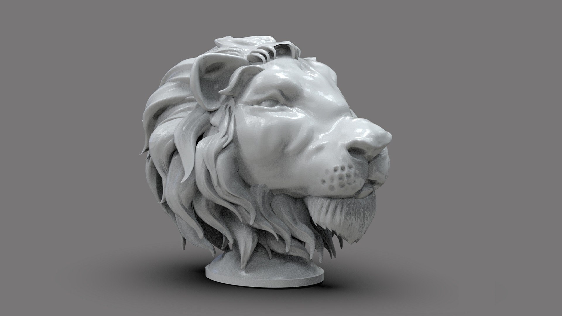 3D Lion Head Bust - TurboSquid 2045049