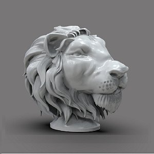 3D Lion Head Bust