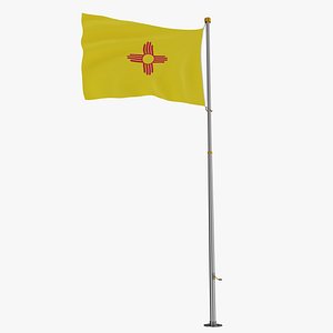 3D model Pole Flag New Mexico