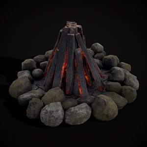 Small Round Camp Fire 3D model