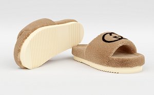 slide sandals wool 3D model