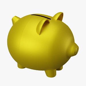 Gold Piggy Bank model