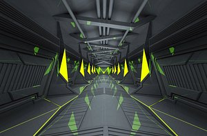 3D interior sci fi scene