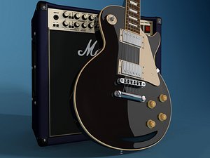 3d model of gibson les amplifier guitar