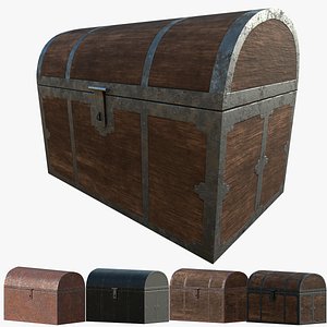 Simple Treasure Chest 4K PBR Low-poly Game Ready VR AR