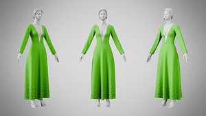 3D Dress 35 Kelly Green model