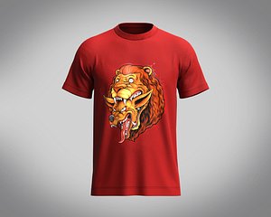 3D model Tshirt-Lion Face