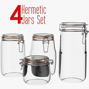 4 Hermetic Jars Set