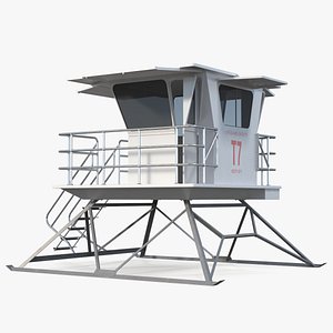 3D White Lifeguard Station