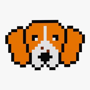 Pixel Beagle Symbol 3D