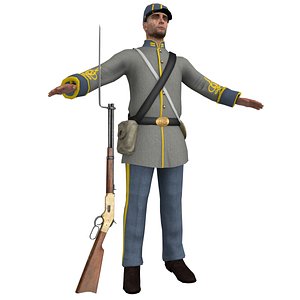 3D model confederate soldier