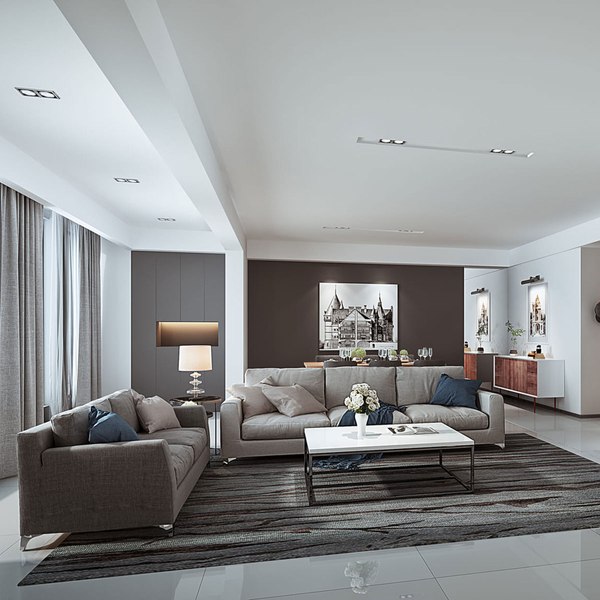 Collection of Modern living room - full furniture 26 3D