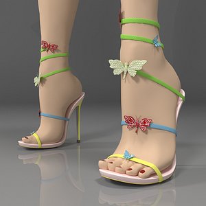 3D rene caovilla sandals butterfly