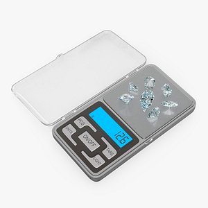 Electronic Gram Scale with Loose Diamonds