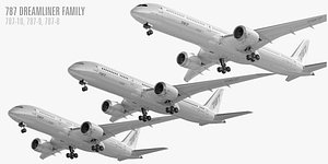 boeing 787 dreamliner family 3D