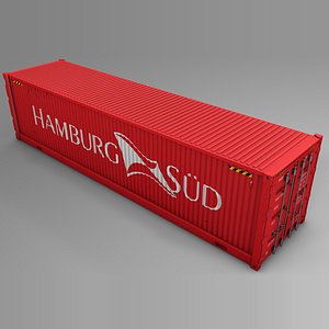 3D hamburg sud cargo container model