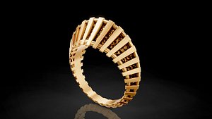 luxury iconic engagement unique ring 3D