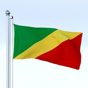 flag pole 3d obj