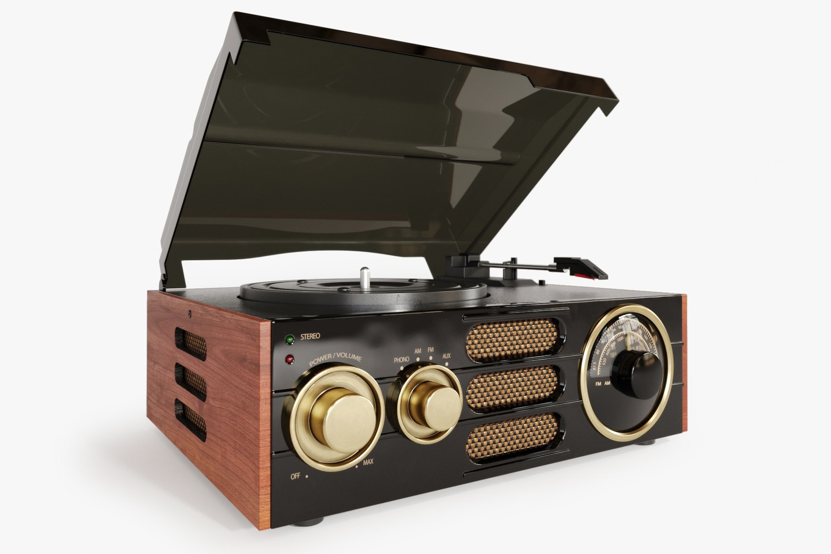 3D GPO Empire Record Player - Vinyl Turntable Stereo - TurboSquid 1796934