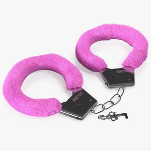 3D model pink handcuffs hand cuffs