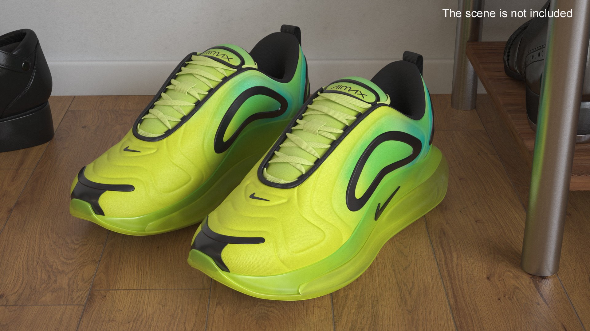 3D Nike Air Sneakers 720 Volt Green model https://p.turbosquid.com/ts-thumb/fb/cHGNOx/KP/nike_air_sneakers_720_volt_green_003/jpg/1732856340/1920x1080/fit_q87/40da0e2ce49c5a80fe5158d6198c09c8991489ae/nike_air_sneakers_720_volt_green_003.jpg