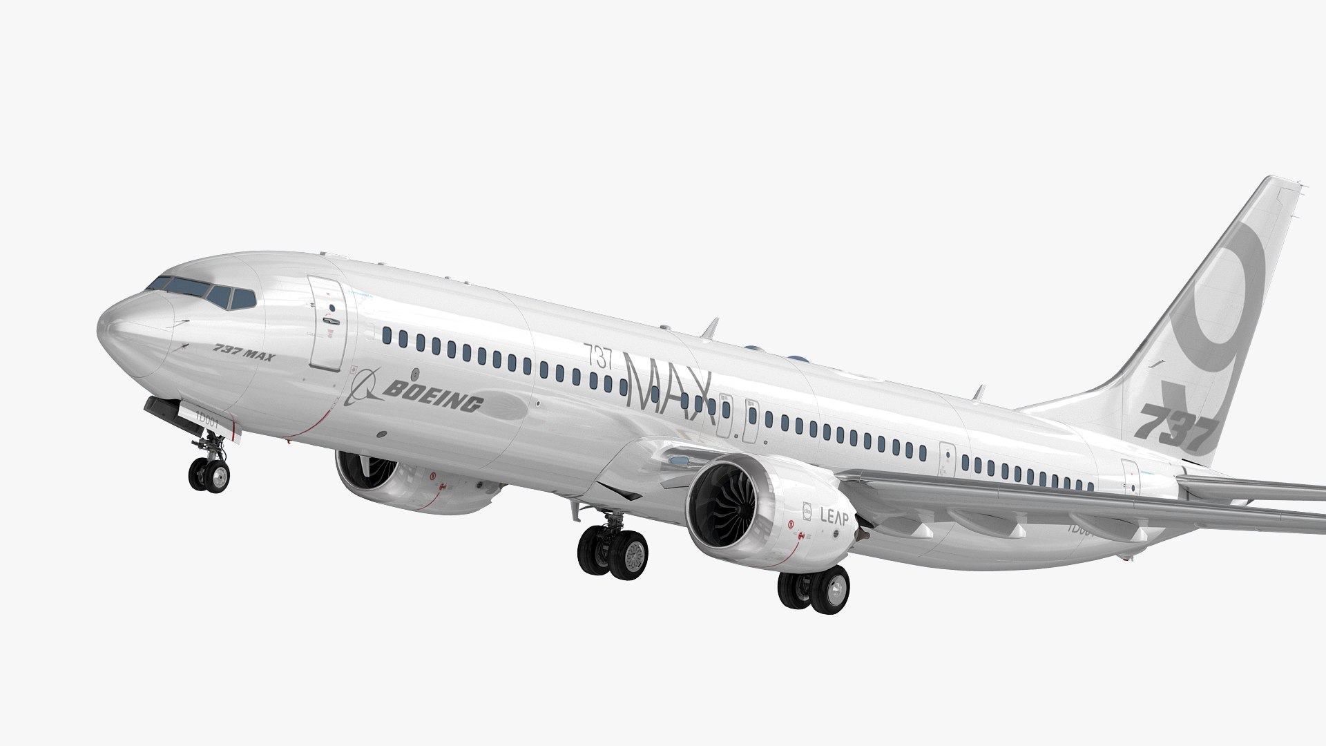보잉 737-9 MAX 일반 흰색 3D 모델 - TurboSquid 1239833