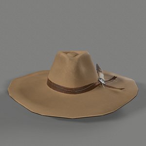 3D model cowgirl hat