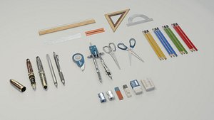 School supplies Mega Pack 3D model
