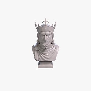 3D model Alfred the Great Bust Sculpture 3D Printable STL File